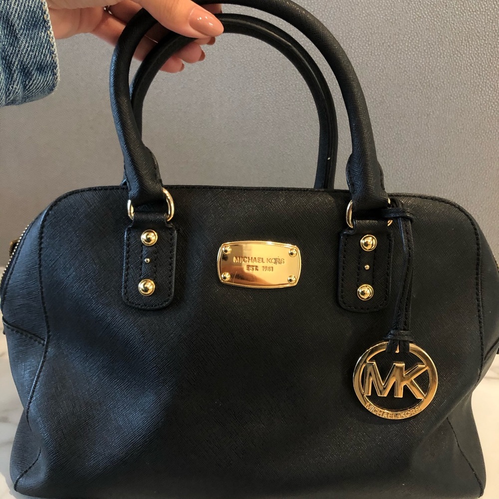 Michael Kors black leather tote